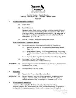 BOARD MEETING AGENDA February 28 2012