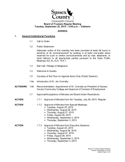 BOARD MEETING AGENDA-Tuesday, September 22, 2015