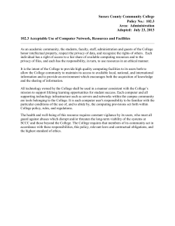 102.3 Acceptable Use of Computer Network, Resources and Facilities