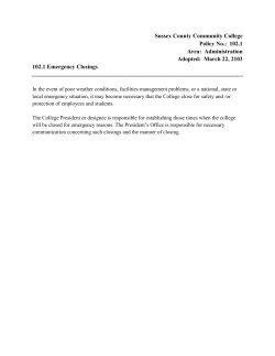 102.1 Emergency Closings