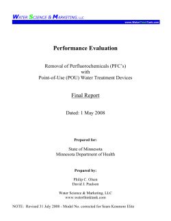 Performance Evaluation Final Report - Removal of Perfluorochemicals (PFC's) with Point-of-Use (POU) Water Treatment Devices (PDF)