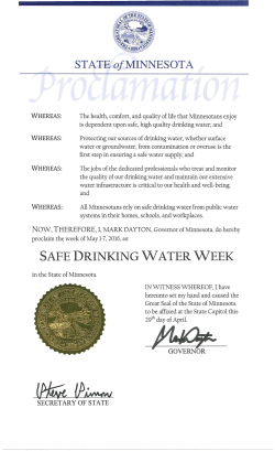 Safe Drinking Water Week Proclamation (PDF)
