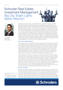 Big City, Bright Lights, Better Returns?