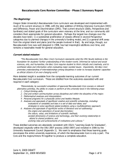 Phase I Summary Report