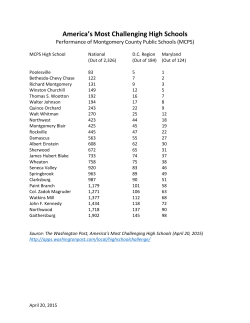 MCPS High Schools on American s Most Challenging High Schools List