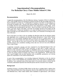 Superintendent's Site Recommendation for B-CC Middle School #2