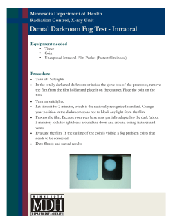 Darkroom Fog Test for Dental Facilities - Intraoral (PDF:105KB/2pages)