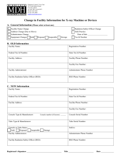 Change in Facility Information for X-ray Machine or Devices (PDF: 568KB/1 page)