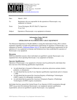 Operation of Fluoroscopic X-ray Equipment (PDF: 203KB/2pages)