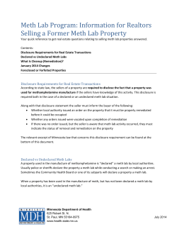 Printable Information: Selling a Former Meth Lab Property (PDF: 139KB/4 pages)