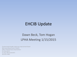 EHCIB Update: LPHA Meeting 1/15/2015 (PDF)