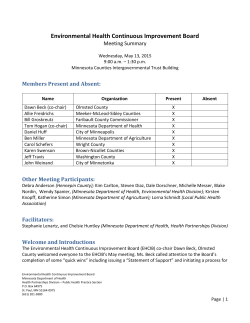 May 2015 Approved Meeting Summary (PDF)