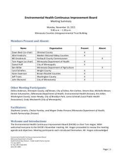November 2015 Approved Meeting Summary (PDF)