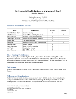 January 2016 Approved Meeting Summary (PDF)