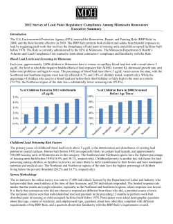 2012 Survey of Lead Paint Regulatory Compliance Among Minnesota Renovators (PDF: 104KB/ 2 pages)