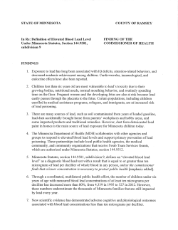 Commissioner of Health issued a finding