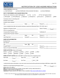 Notification of Lead Hazard Reduction (PDF: 198KB/ 1 page)