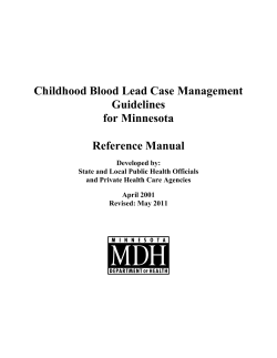 Childhood Blood Lead Case Management - Reference Manual (Without Appendices) (PDF: 345KB/43 pages)