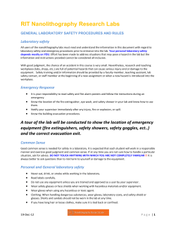 Nanolithography Research Labs Safety Procedure