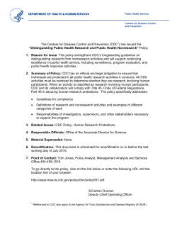 CDC: Distinguishing Public Health Research and Public Health Non-research (PDF)