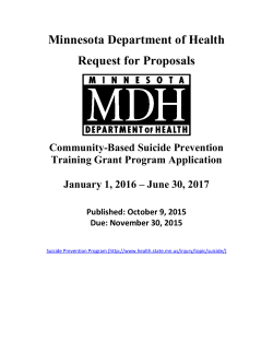 Community-Based Suicide Prevention Training Grant Program RFP 2015 (PDF)