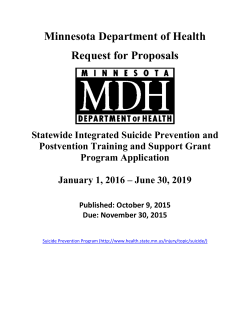 Statewide Integrated Suicide Prevention and Postvention Training and Support Grant Program RFP 2015 (PDF)