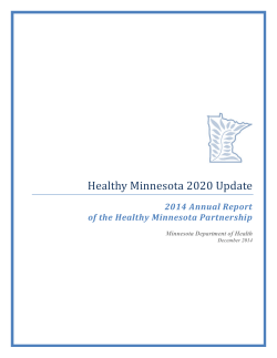 Healthy Minnesota 2020 Update: 2014 Annual Report of the Healthy Minnesota Partnership (PDF)