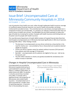 Uncompensated Care at Minnesota Community Hospitals in 2014