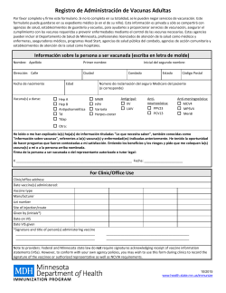 Adult Vaccine Administration Record - Spanish (PDF)