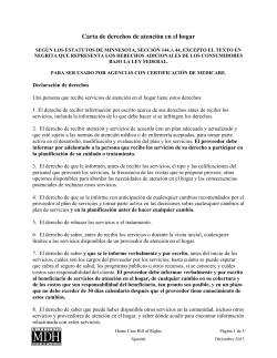 Combined Bill of Rights for Home Care - Spanish (PDF)