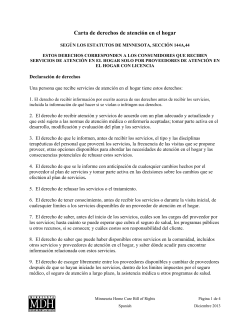 Minnesota Home Care Bill of Rights - Spanish (PDF)