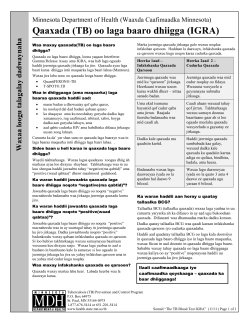 Tuberculosis (TB) Blood Test (IGRA) - Somali (PDF)