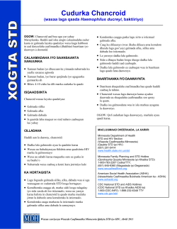 STD Facts: Chancroid - Somali (PDF: 4KB/1 page)