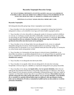Combined Bill of Rights for Home Care - Somali (PDF)