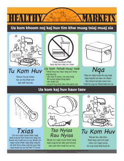 Healthy Market Flyer: Be food safe at the live animal market - Hmong (PDF: 1.2MB/1 page)