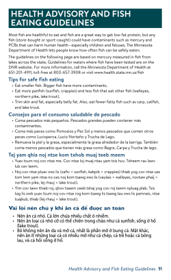Fish Consumption Guidelines from the 2010 DNR Fishing Regulation booklet (PDF: 271KB/4 pages)