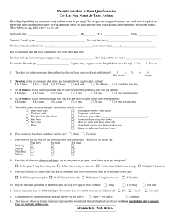 Parent/Guardian Asthma Questionnaire - Hmong (PDF)