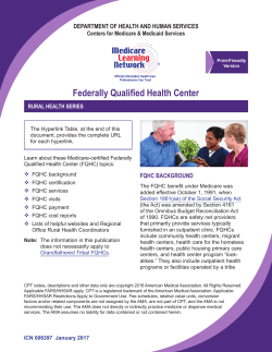 The Centers for Medicare and Medicaid Services fact sheet on FQHCs (PDF)