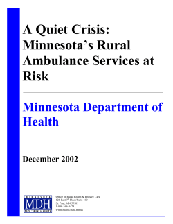 A Quiet Crisis: Minnesota's Rural Ambulance Services at Risk (full report)