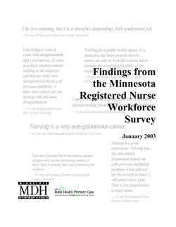 Findings from the Minnesota Registered Nurse Workforce Survey