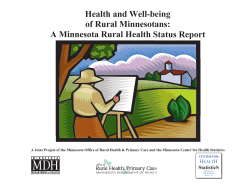 Health and Well-being of Rural Minnesotans: A Minnesota Rural Health Status Report