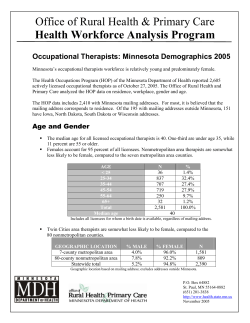 Occupational Therapists: Minnesota Demographics 2005