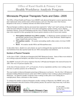 Minnesota Physical Therapists Facts and Data - 2005