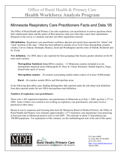 Minnesota Respiratory Care Practitioners Facts and Data 2005