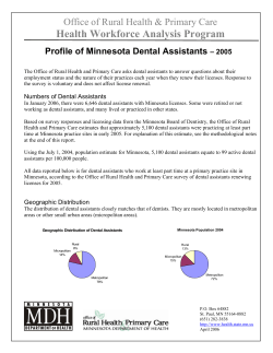 Profile of Minnesota Dental Assistants - 2005