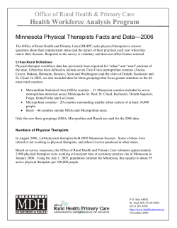 Minnesota Physical Therapists Facts and Data - 2006