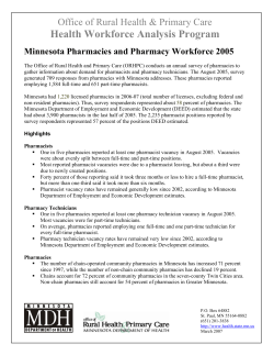 Minnesota Pharmacies and Pharmacy Workforce 2005