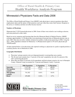 Minnesota's Physicians Facts and Data 2006