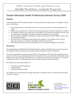 Greater Minnesota Health Professional Demand Survey 2008