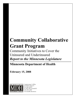 Community Collaborative Grant Program: Community Initiatives to Cover the Uninsured and Underinsured